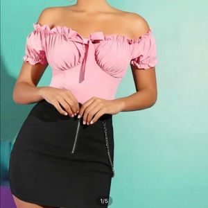 Ruffled Strapless Blouse-Crop top